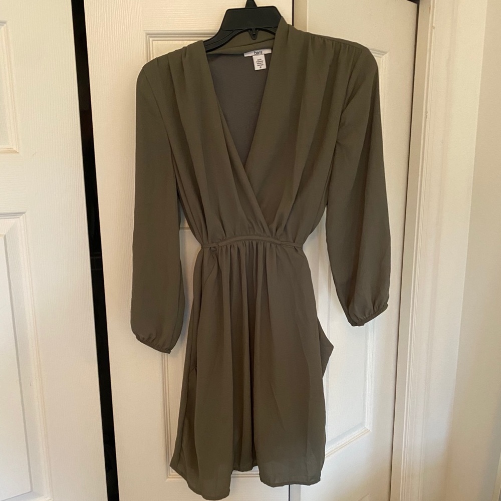 Bar III wrap front chiffon dress with pockets